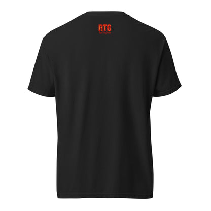 Black Los Angeles-Unisex garment-dyed heavyweight t-shirt back view, 100% ring-spun cotton, relaxed fit, durable double-needle stitching