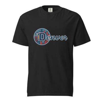 Denver-Unisex garment-dyed heavyweight t-shirt with city skyline graphic, made of 100% ring-spun cotton