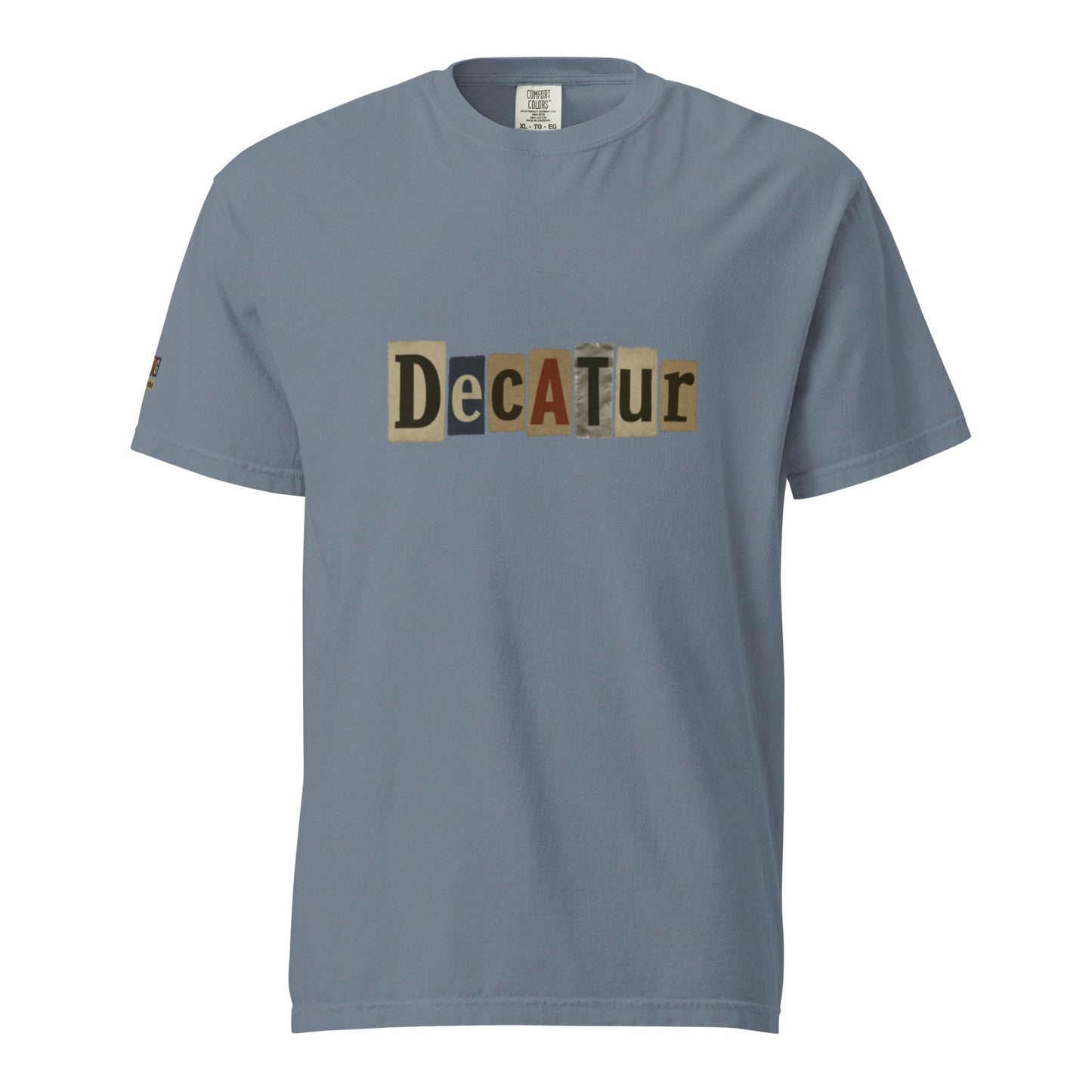 Decatur-Unisex garment-dyed heavyweight t-shirt in soft, breathable 100% ring-spun cotton with relaxed fit and bold logo design