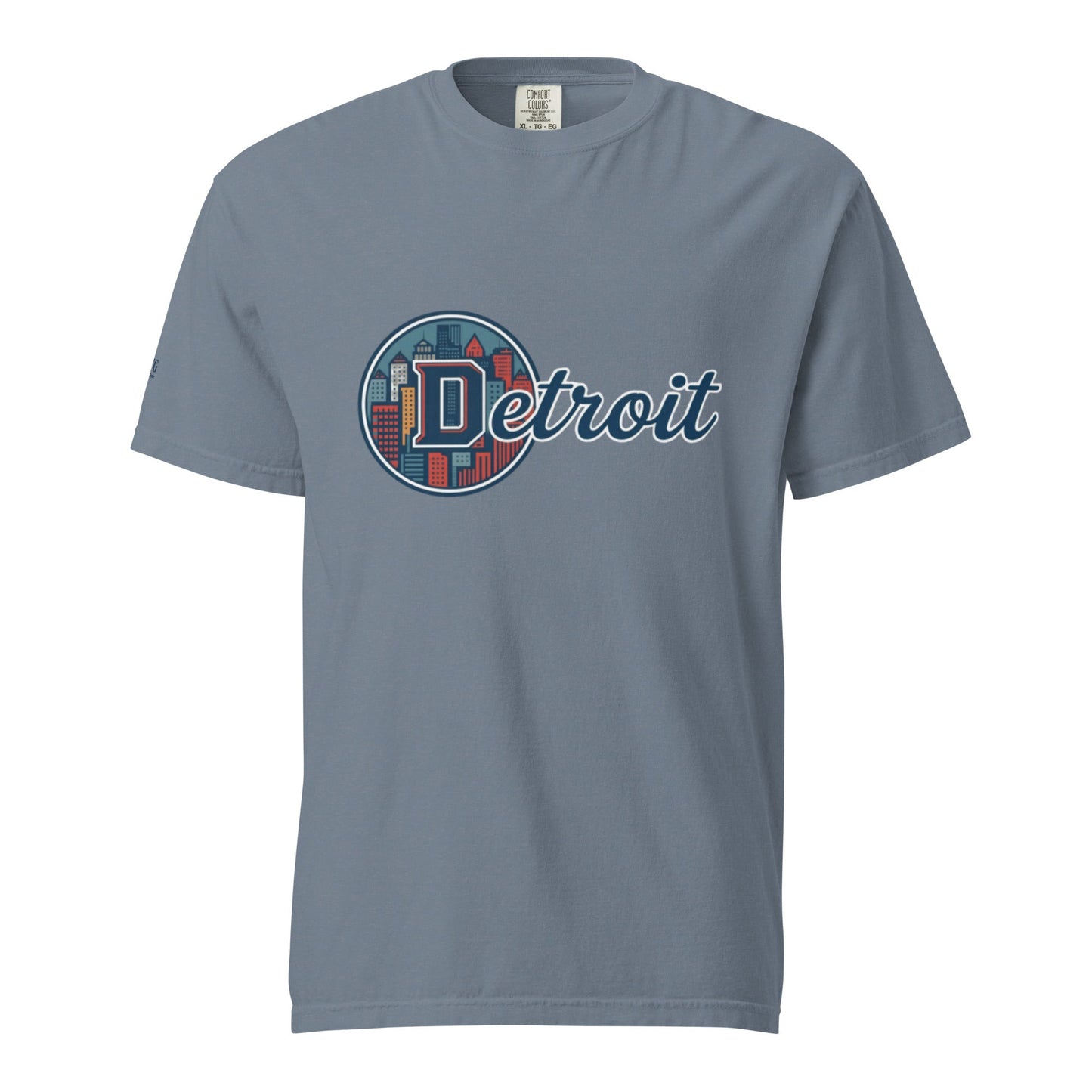 Detroit-Unisex garment-dyed heavyweight t-shirt with city graphic, 100% ring-spun cotton, relaxed fit, durable stitching