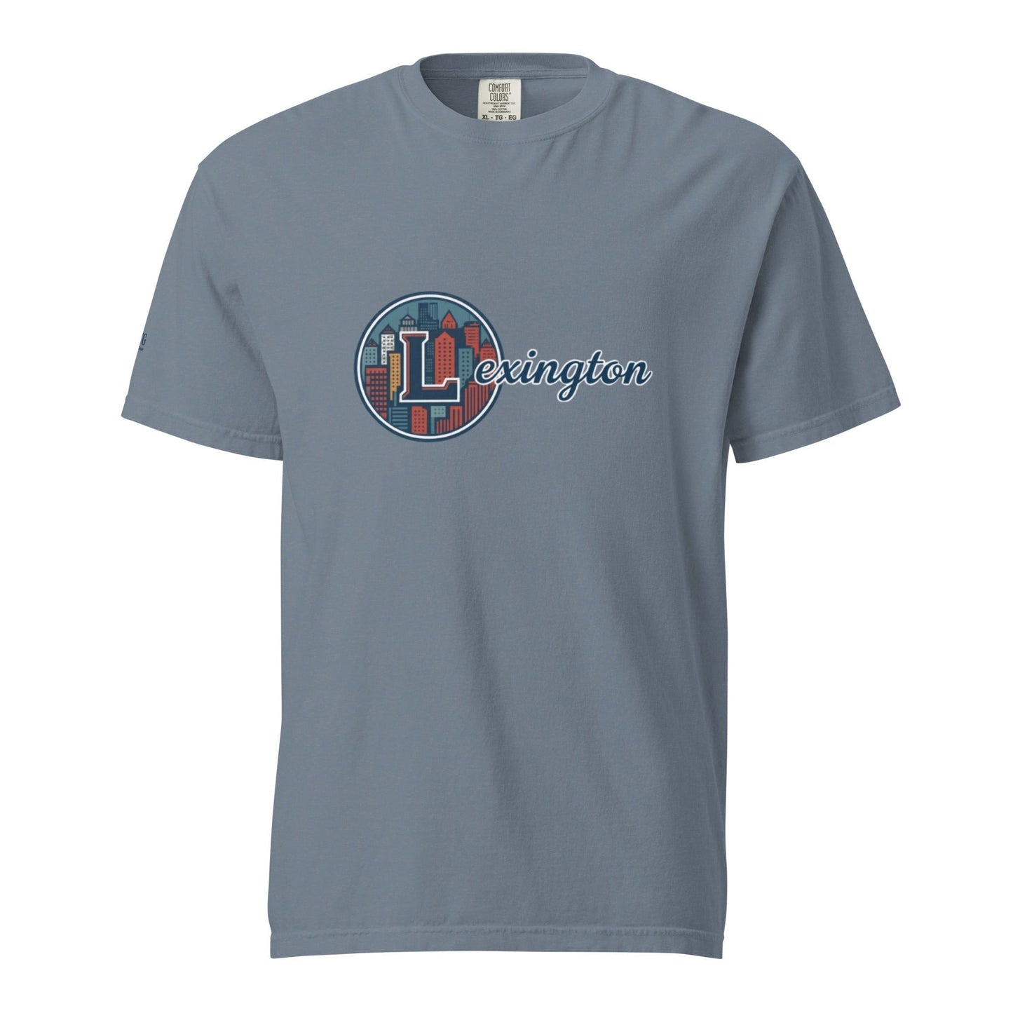 Lexington-Unisex garment-dyed heavyweight cotton t-shirt with city logo, soft breathable fabric, relaxed fit
