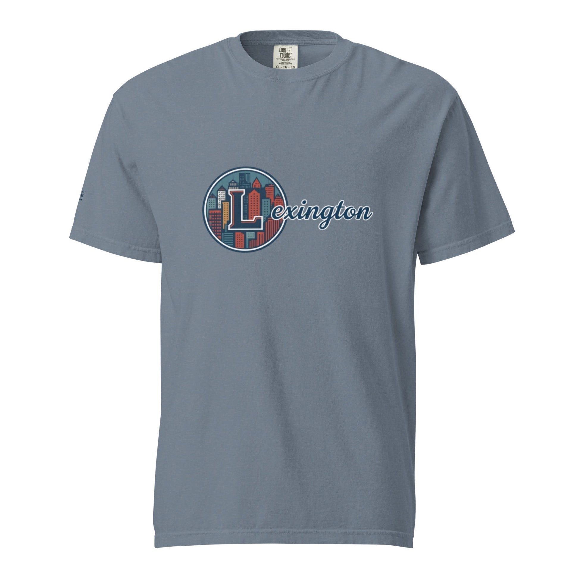 Lexington-Unisex garment-dyed heavyweight cotton t-shirt with city logo, soft breathable fabric, relaxed fit