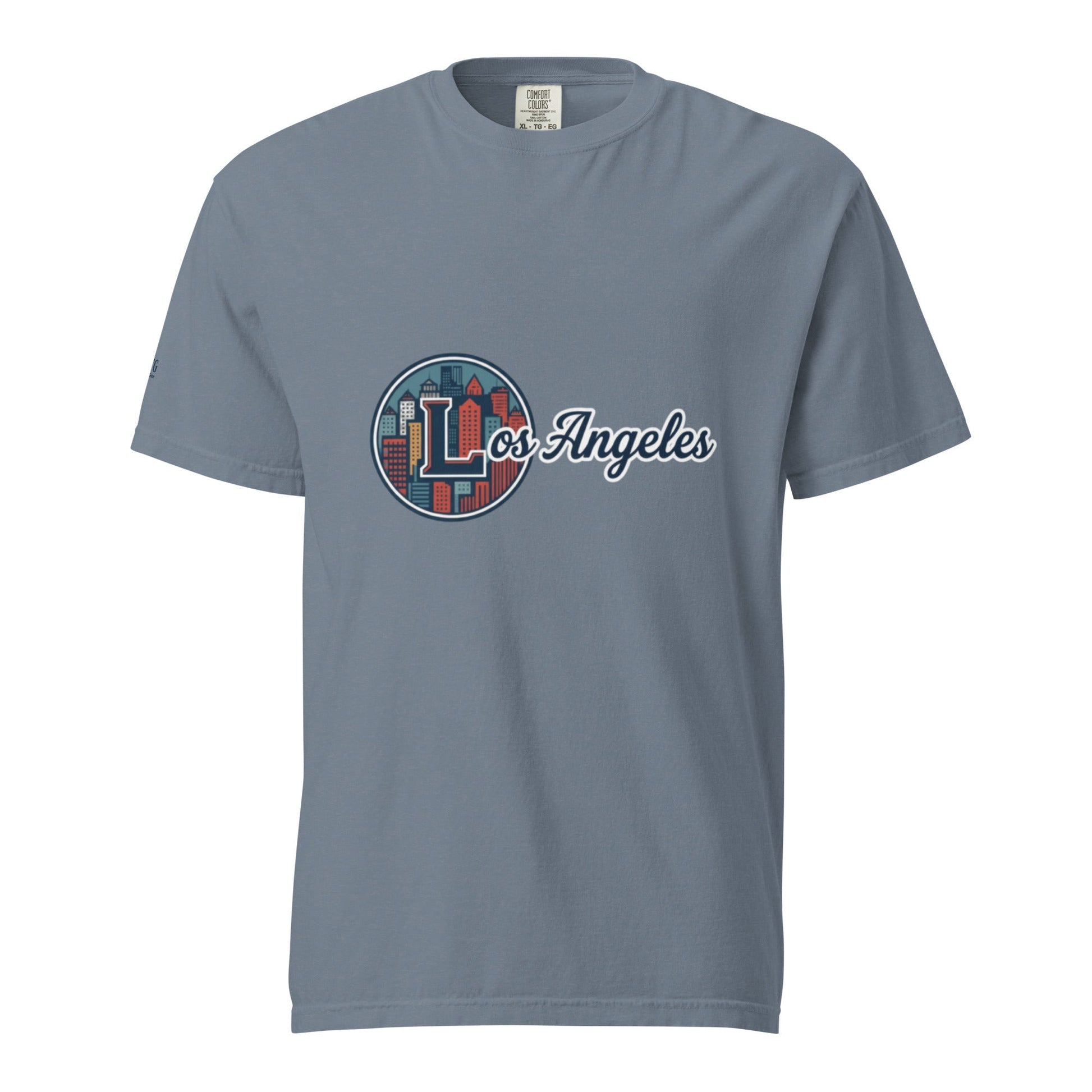 Los Angeles-Unisex garment-dyed heavyweight cotton t-shirt with cityscape design