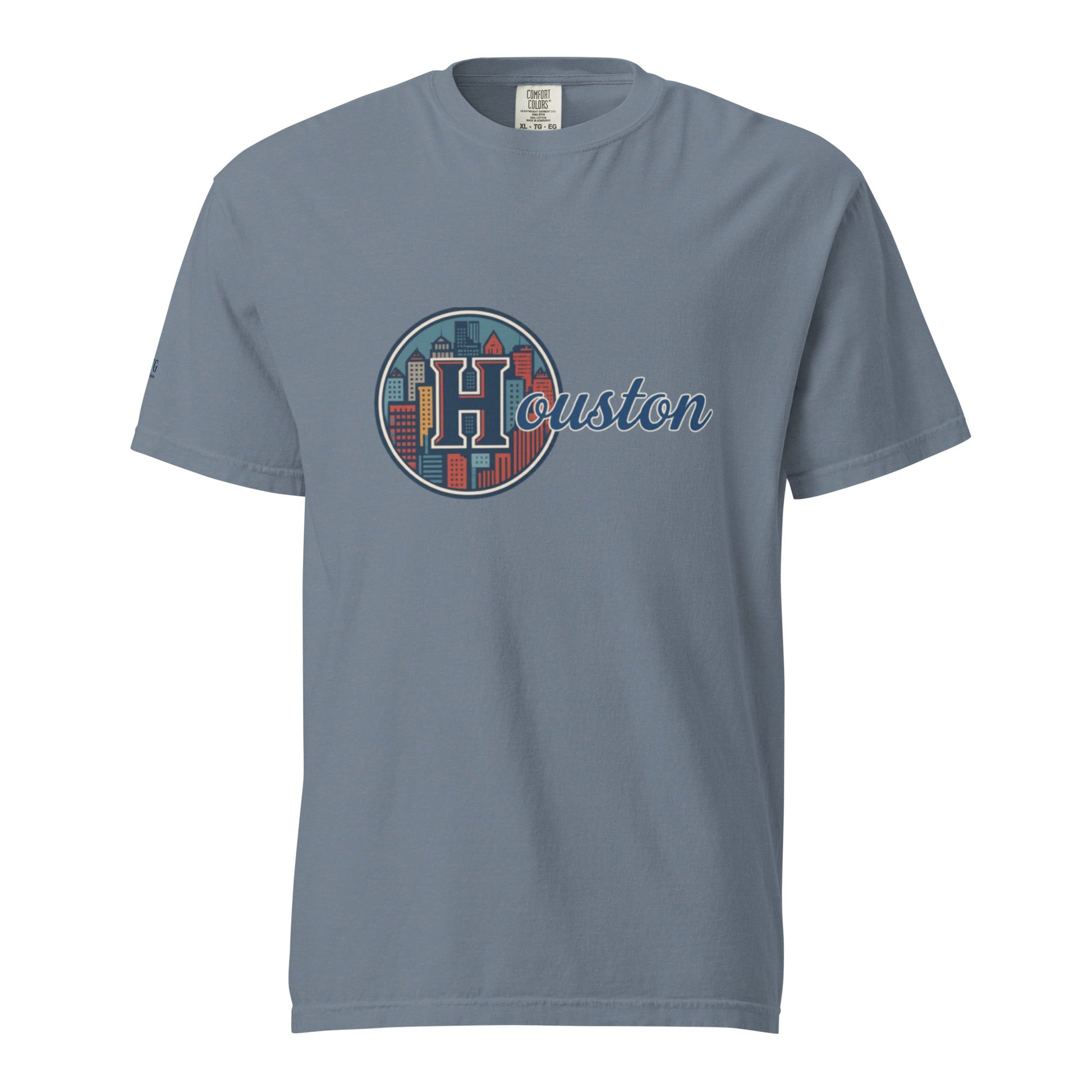 Houston-Unisex garment-dyed heavyweight t-shirt with Houston city graphic and relaxed fit, made of 100% ring-spun cotton