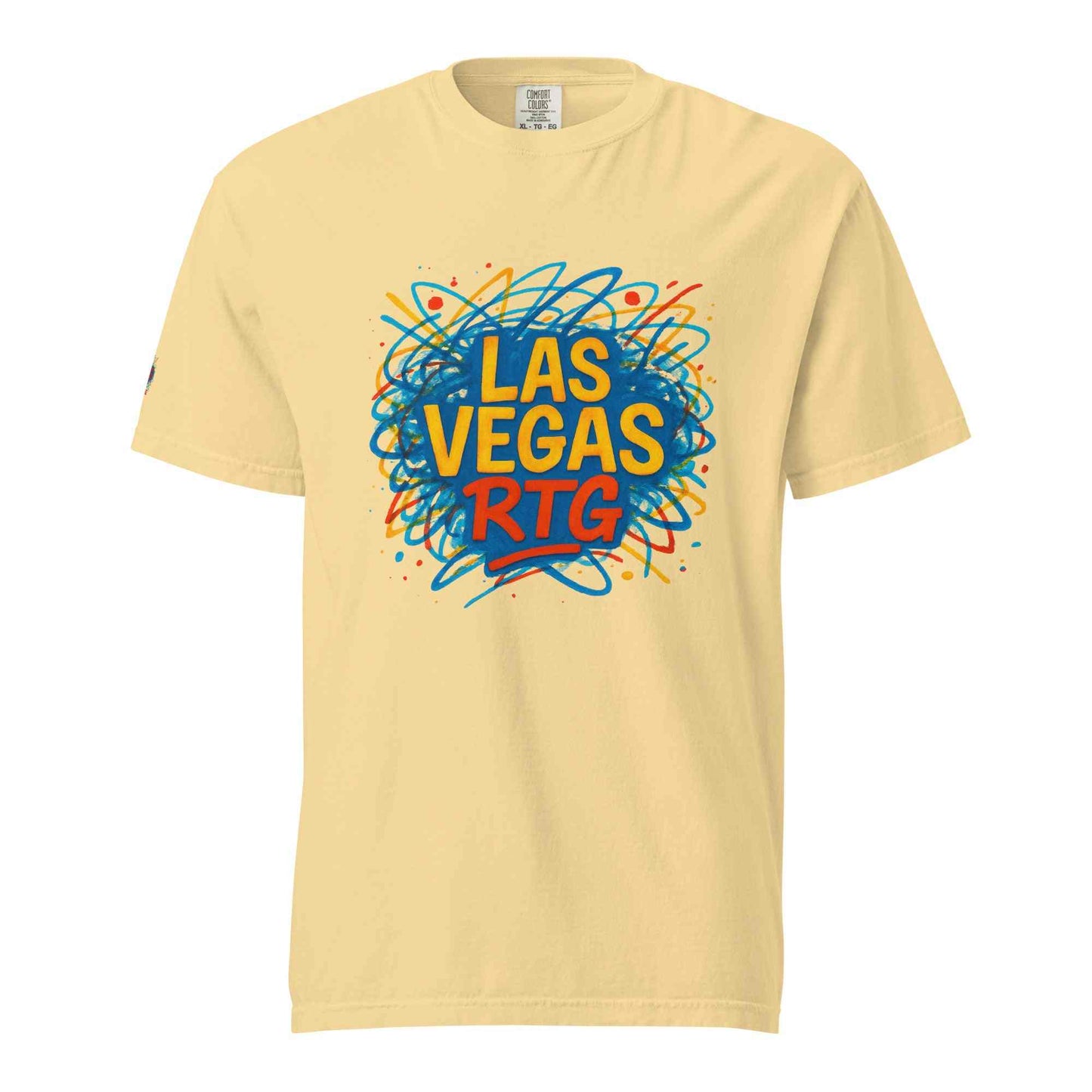 Los Vegas-Unisex garment-dyed heavyweight t-shirt with colorful graphic and relaxed fit
