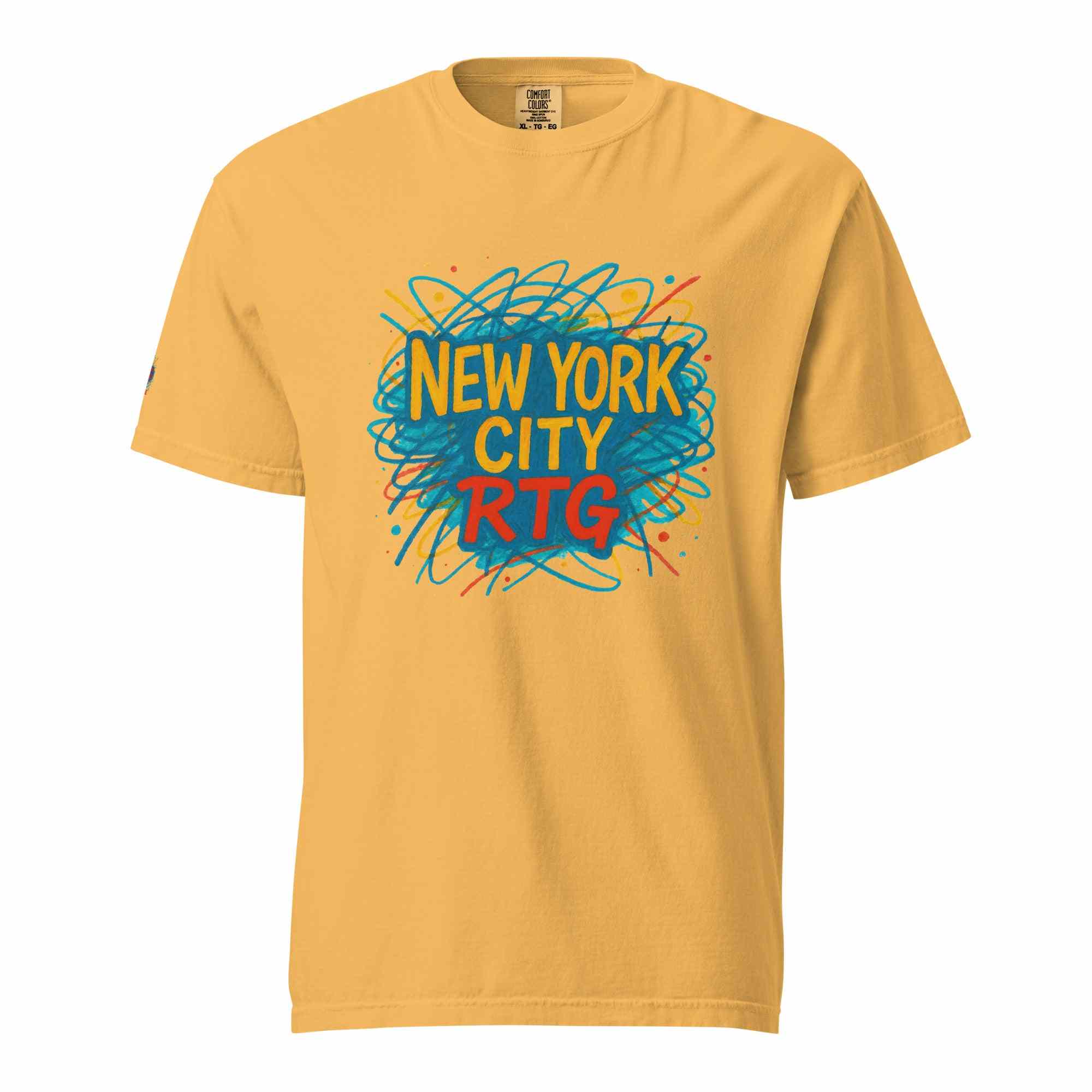 Unisex New York City garment-dyed heavyweight cotton t-shirt with graphic print