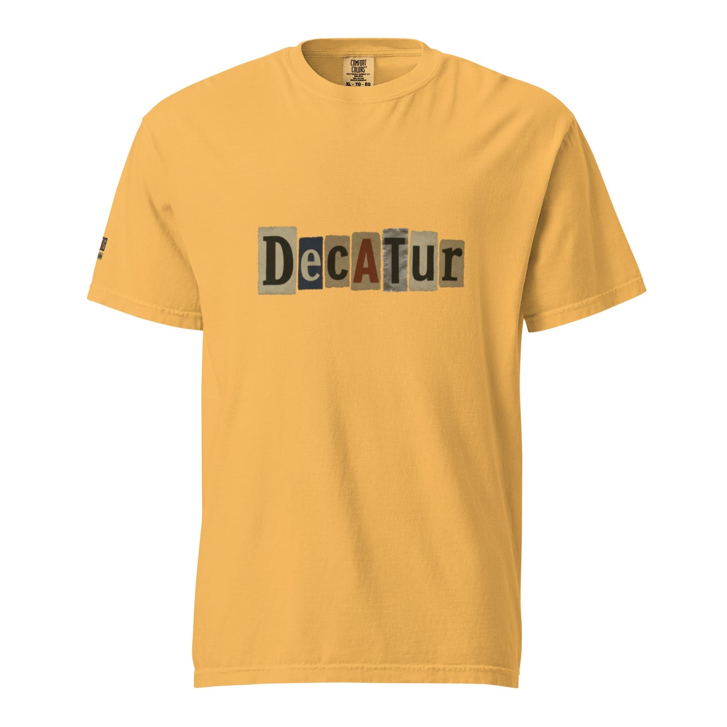 Decatur-Unisex garment-dyed heavyweight soft breathable cotton t-shirt with relaxed fit in mustard color
