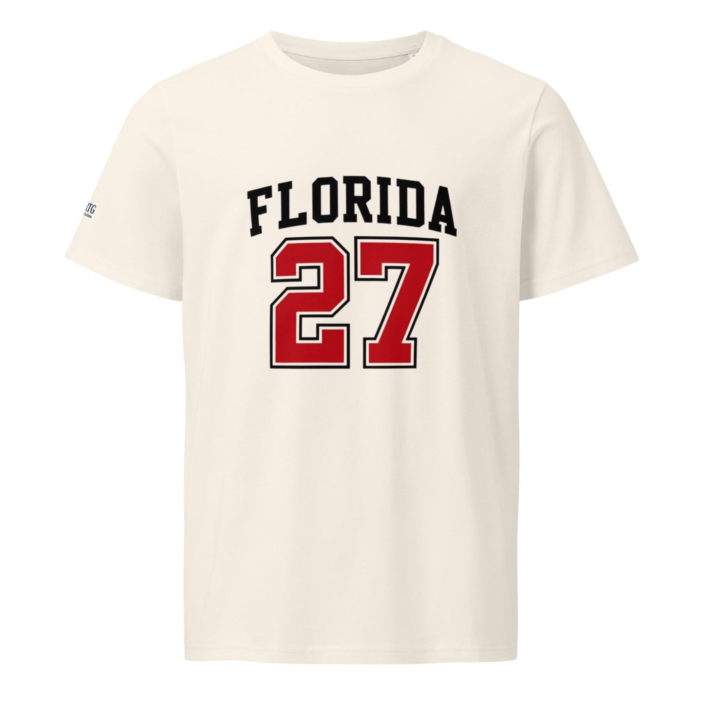 Florida-Unisex organic mid-light t-shirt with "Florida 27" print, 100% organic cotton, regular fit, eco-friendly and soft fabric