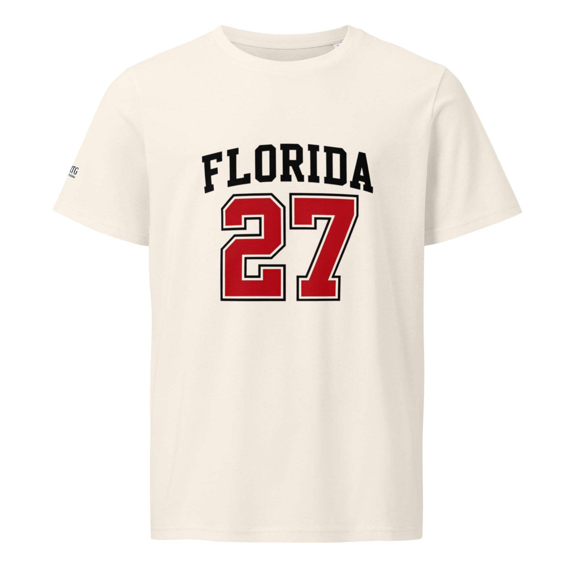 Florida-Unisex organic mid-light t-shirt with "Florida 27" print, 100% organic cotton, regular fit, eco-friendly and soft fabric
