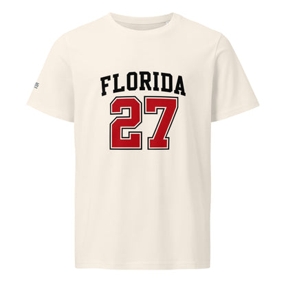 Florida-Unisex organic mid-light t-shirt with "Florida 27" print, 100% organic cotton, regular fit, eco-friendly and soft fabric